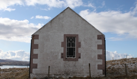 The north end with the stained glass window in its original situation