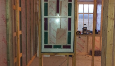 December 2013 - the stained glass window trying its new location